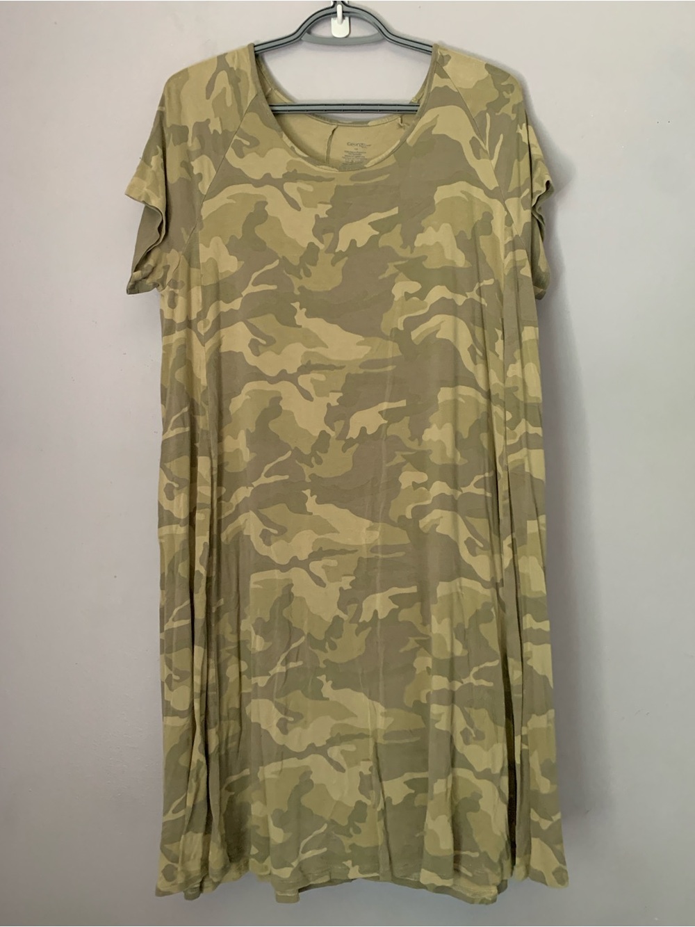 George Plus Size Olive and Khaki Camo Shirt Dress 1X